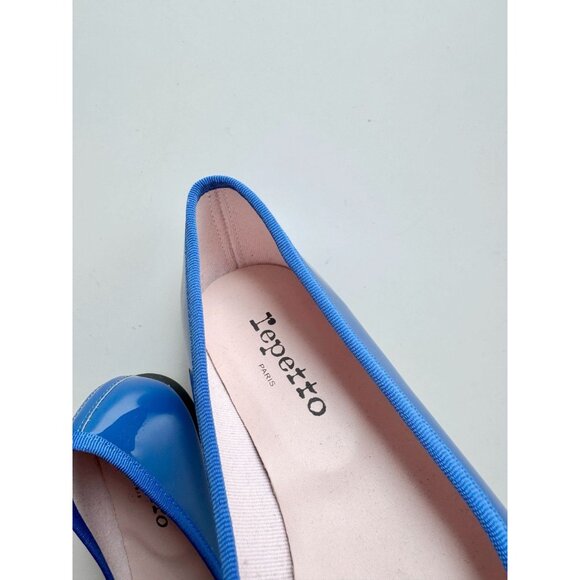 REPETTO Brigitte Cobalt Blue Patent Leather Pointed Toe Ballet Flats, Size 38 - Picture 3 of 14